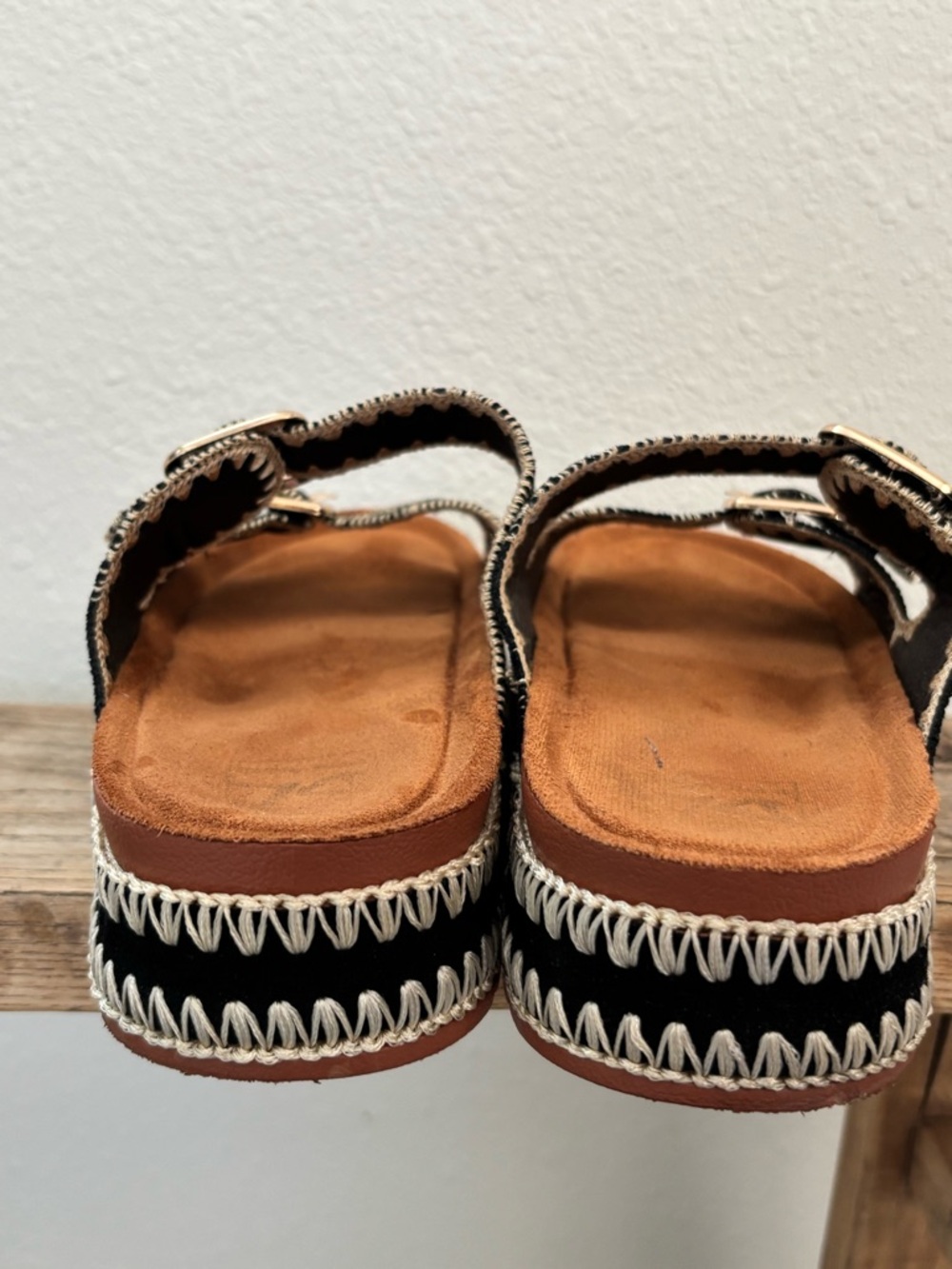 ✨ Black Espadrille Platform Sandals with Contrast Stitching Dirty Laundry sz 8.5 - Picture 6 of 7